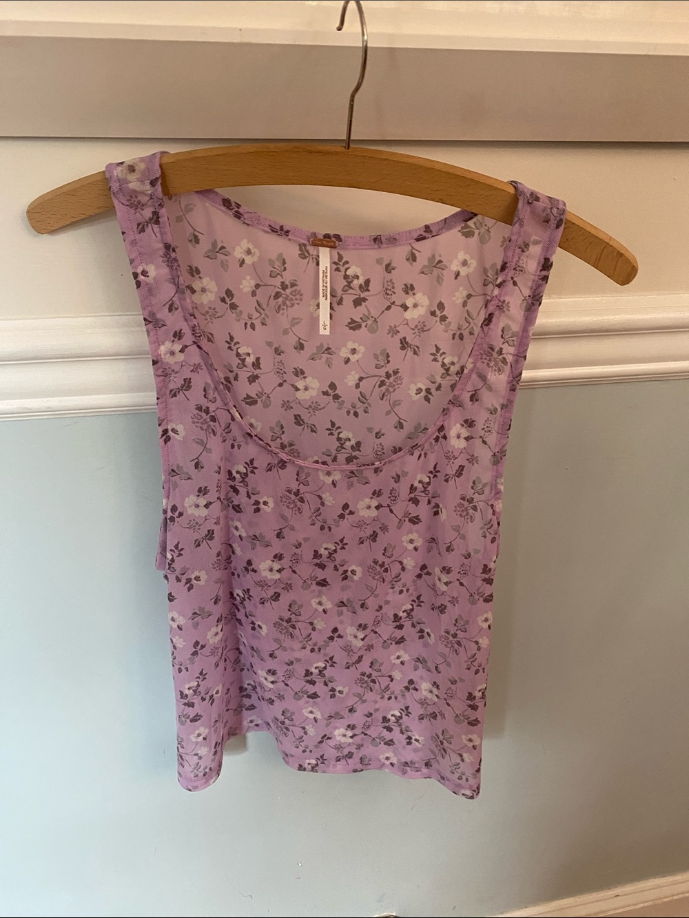 Free People formal mesh tank lilac Y2K vibe NEW
